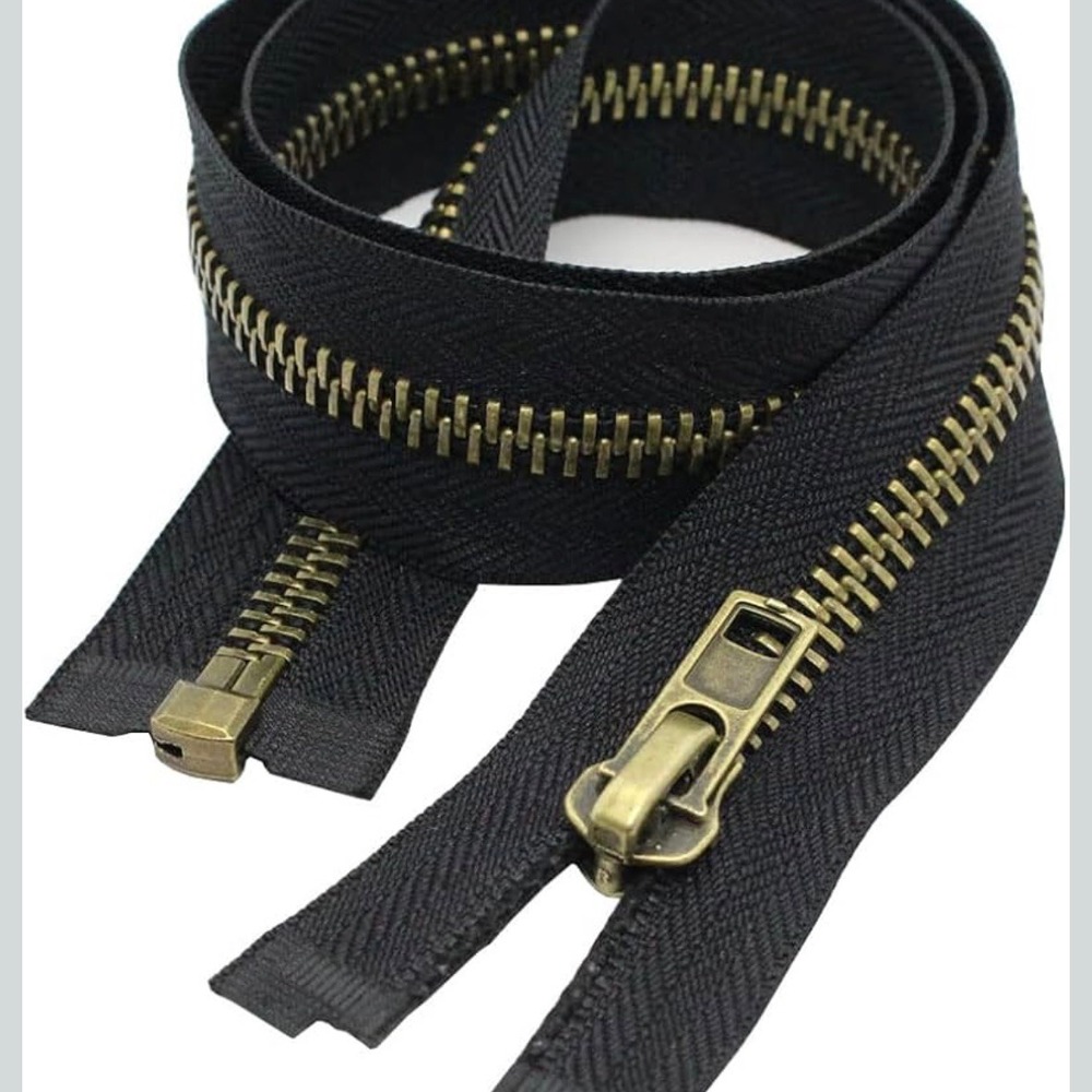 Black Zipper Tape Roll Antique Brass‎ Teeth Continuous Zippers Sewing Crafts
